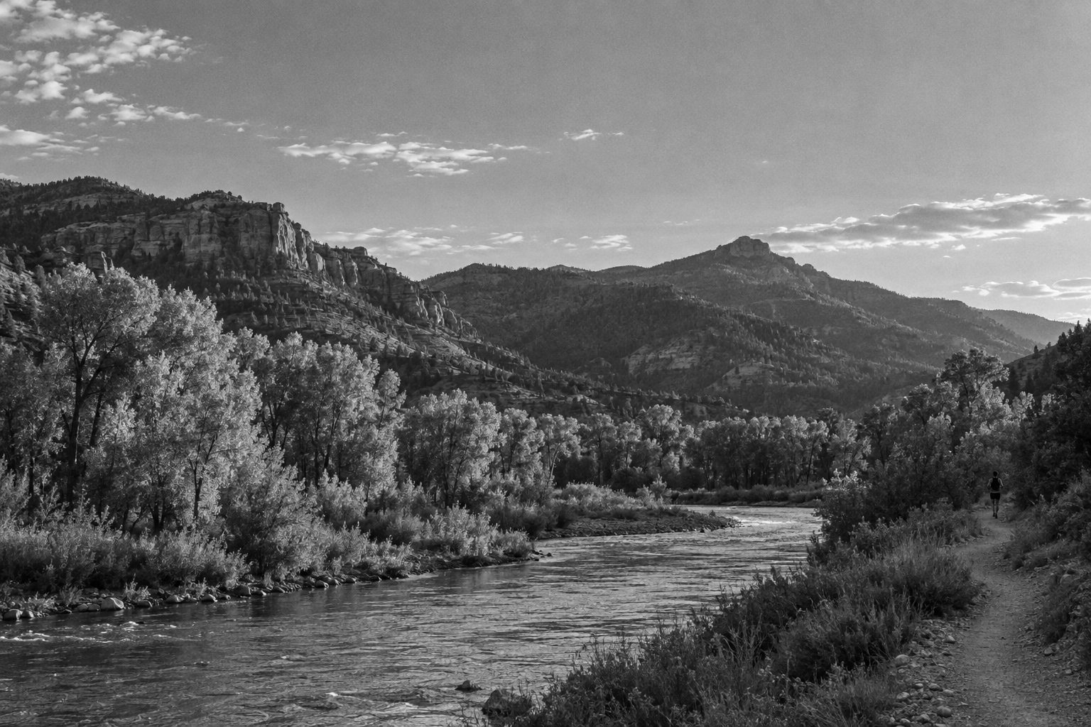 The Roaring Fork River below red-rock ridges near Basalt